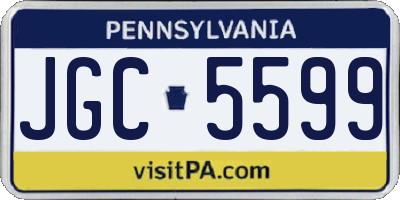 PA license plate JGC5599