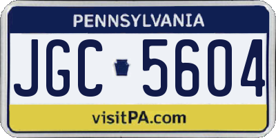 PA license plate JGC5604
