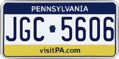 PA license plate JGC5606