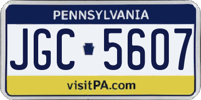 PA license plate JGC5607