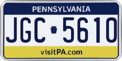 PA license plate JGC5610