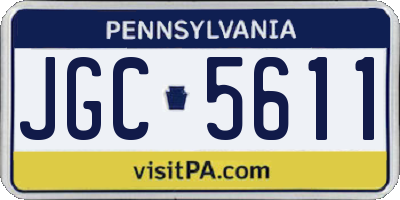 PA license plate JGC5611