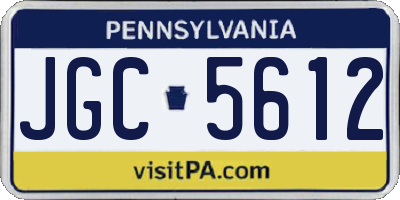 PA license plate JGC5612