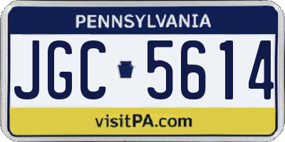 PA license plate JGC5614