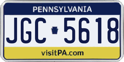 PA license plate JGC5618