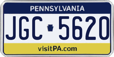 PA license plate JGC5620