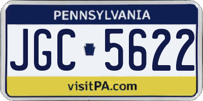 PA license plate JGC5622