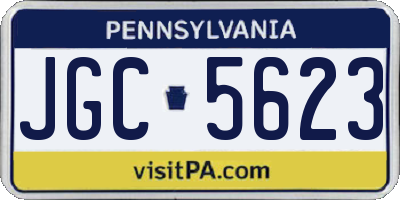 PA license plate JGC5623