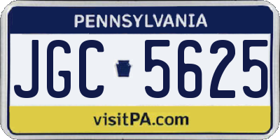 PA license plate JGC5625
