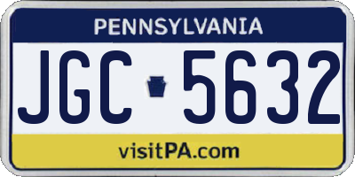 PA license plate JGC5632