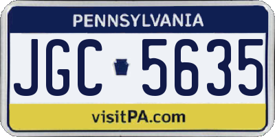 PA license plate JGC5635