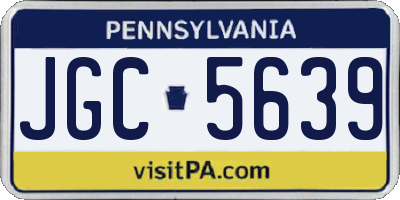PA license plate JGC5639