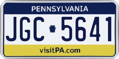PA license plate JGC5641