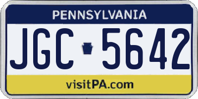 PA license plate JGC5642