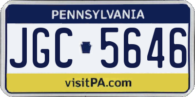 PA license plate JGC5646