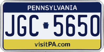 PA license plate JGC5650