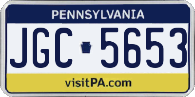 PA license plate JGC5653