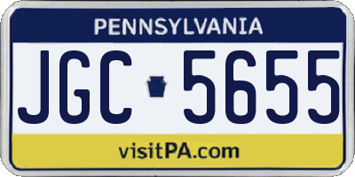 PA license plate JGC5655