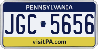 PA license plate JGC5656