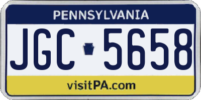 PA license plate JGC5658