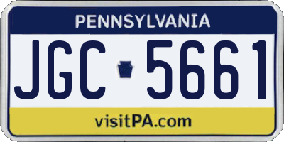 PA license plate JGC5661