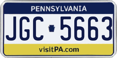 PA license plate JGC5663