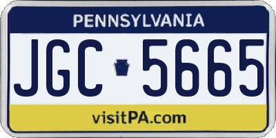 PA license plate JGC5665