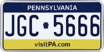PA license plate JGC5666
