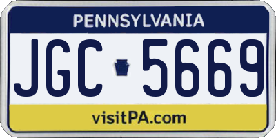 PA license plate JGC5669