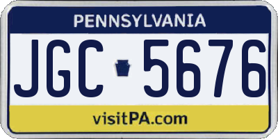 PA license plate JGC5676