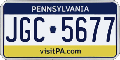 PA license plate JGC5677