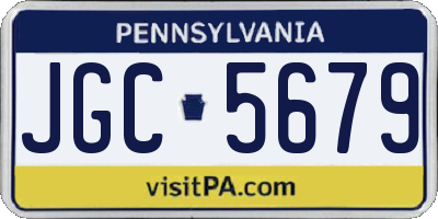 PA license plate JGC5679