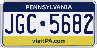 PA license plate JGC5682