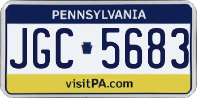 PA license plate JGC5683