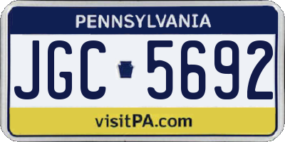 PA license plate JGC5692