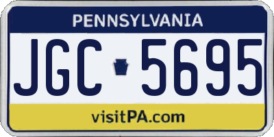 PA license plate JGC5695