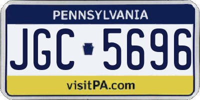 PA license plate JGC5696