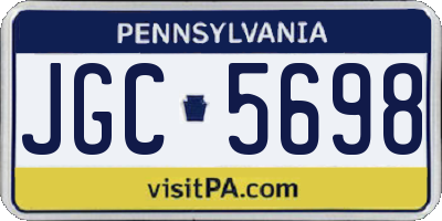 PA license plate JGC5698