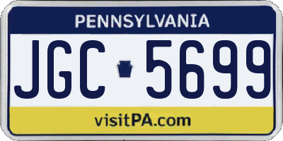 PA license plate JGC5699