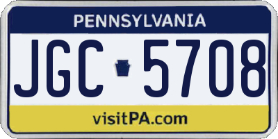 PA license plate JGC5708
