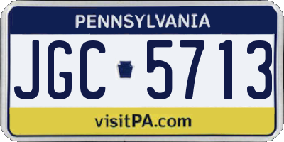 PA license plate JGC5713