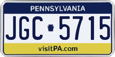 PA license plate JGC5715