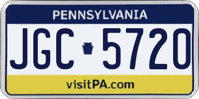 PA license plate JGC5720