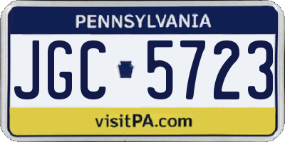 PA license plate JGC5723