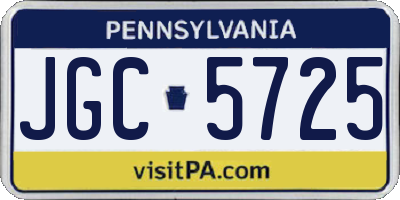 PA license plate JGC5725
