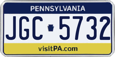 PA license plate JGC5732