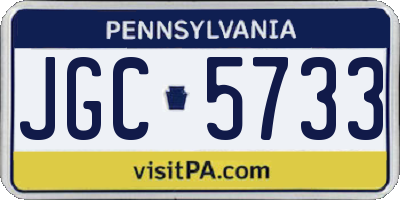 PA license plate JGC5733