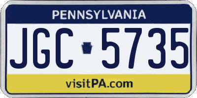 PA license plate JGC5735