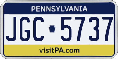 PA license plate JGC5737