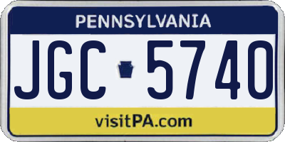 PA license plate JGC5740